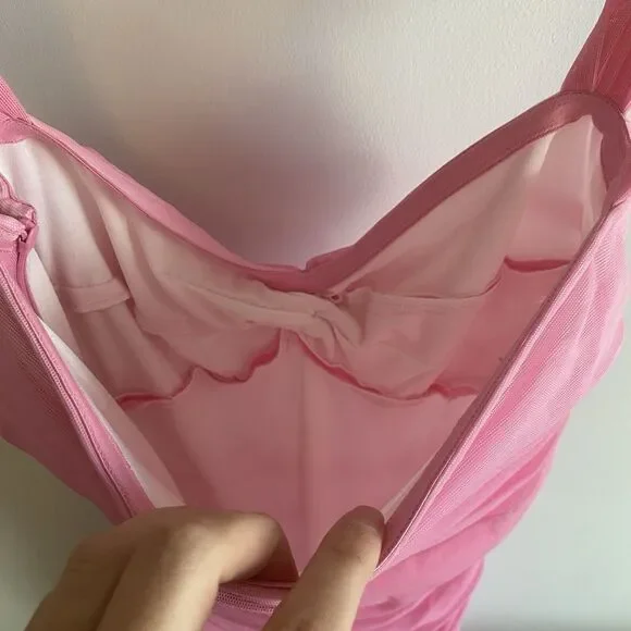 Norma Kamali Pink Walter Ruched Off‎ The Shoulder Fishtail Gown Size XS - Picture 12 of 16